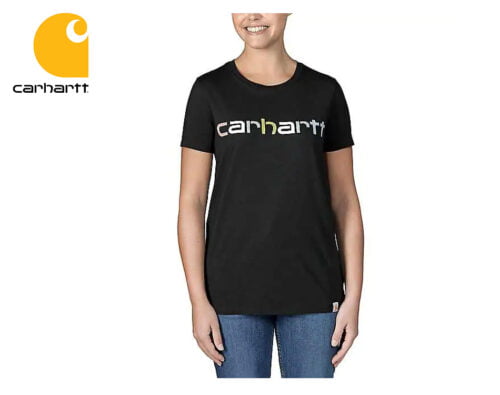 damske tricko carhartt relaxed fit lightweight short sleeve multi color logo graphic black