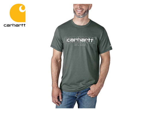 tricko carhartt force relaxed fit midweight short sleeve logo graphic carbon heather