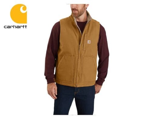 pracovna vesta carhartt washed duck sherpa lined carhartt brown