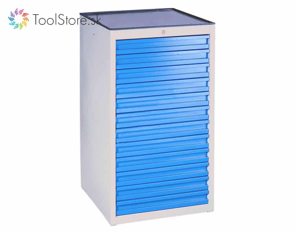 12-zásuvková skrinka na náradie ToolStore Praktik 12 šedo-modrá