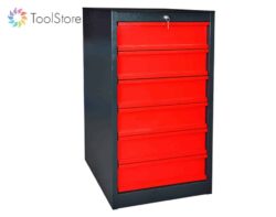 6-zásuvková skrinka na náradie ToolStore Praktik 6 čierno-červená