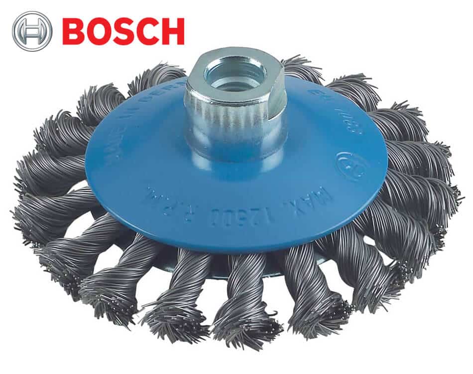 Oceľový kužeľový brúsny kartáč pre uhlové brúsky Bosch ø 115 mm / 0,5 mm