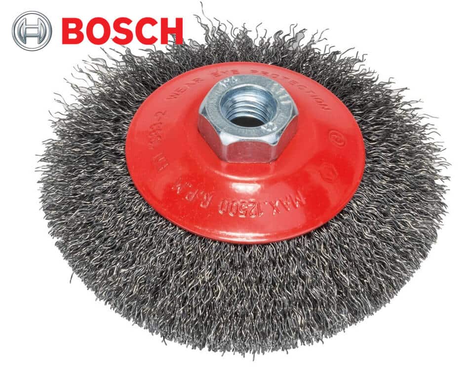 Oceľový kužeľový brúsny kartáč pre uhlové brúsky Bosch ø 100 mm / 0,3 mm