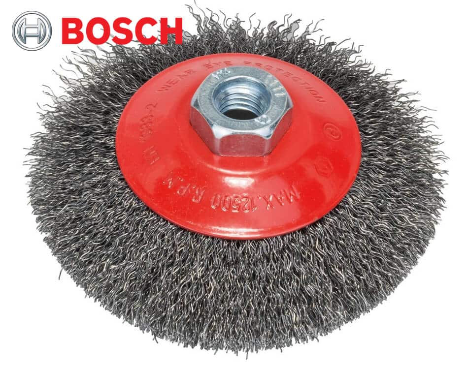Oceľový kužeľový brúsny kartáč pre uhlové brúsky Bosch ø 115 mm / 0,35 mm