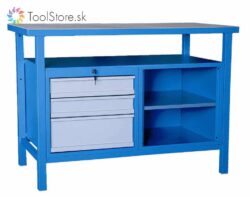 Dielenský pracovný stôl ToolStore Multi s 3 zásuvkami a poličkou