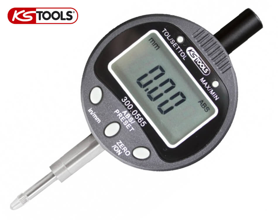 Digitálny úchylkomer KS Tools / 0 – 10 mm / 0,02 mm