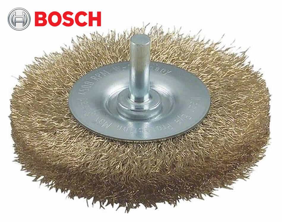 Kotúčová mosadzná drôtená kefa do vŕtačky Bosch – Ø 75 mm