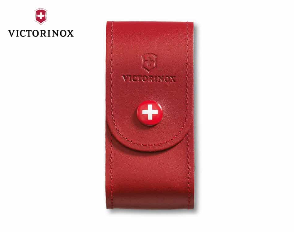 Kožené puzdro pre vreckové nože Victorinox 91 mm červené