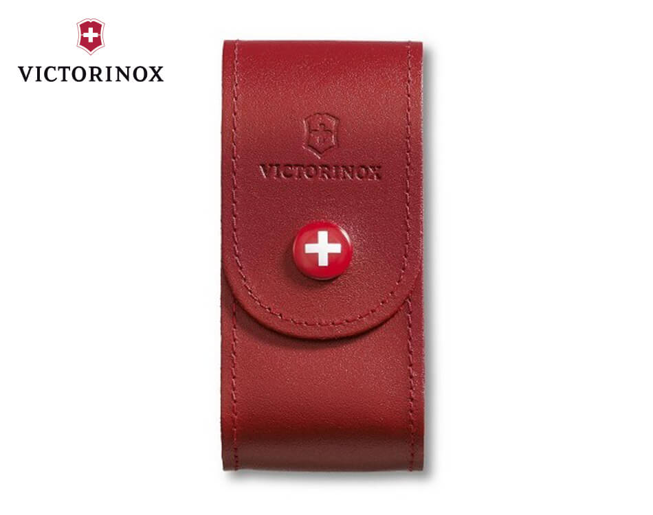 Kožené puzdro pre vreckové nože Victorinox 91 mm červené