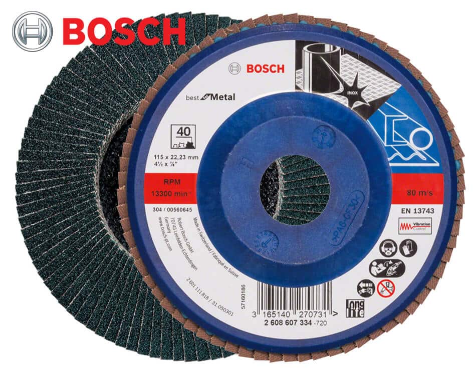 Lamelový brúsny kotúč pre uhlové brúsky Bosch X571 Best for Metal 180 mm / P120
