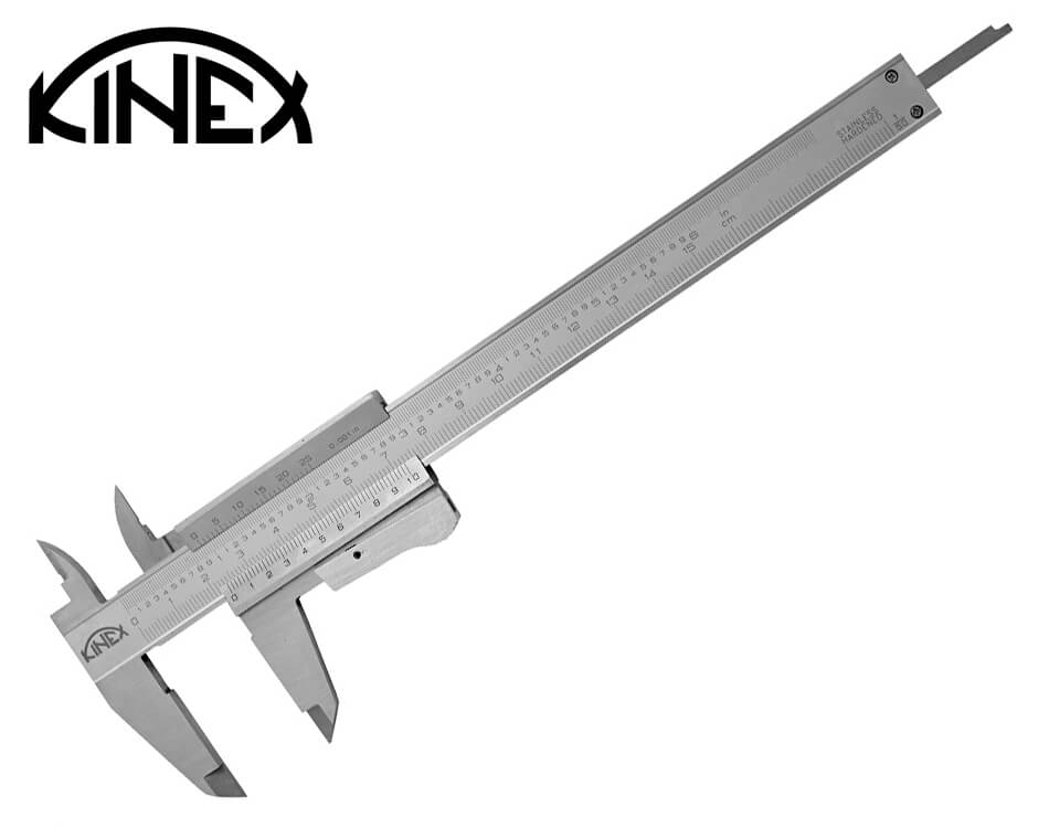 Nerezové posuvné meradlo so tlačítkovou aretácou Kinex 150 mm / 0.02 mm + inch