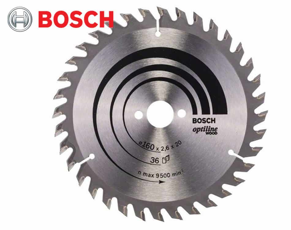 Pílový kotúč na drevo Bosch Optiline Wood / Ø 160 x 2,6 x 20 mm / 36z