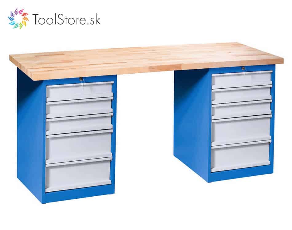 Dielenský pracovný stôl ToolStore Variant s 10 zásuvkami 170 cm