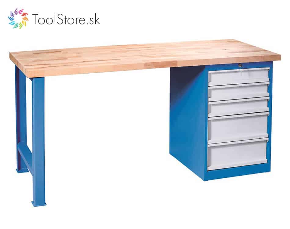 Dielenský pracovný stôl ToolStore Variant s 5 zásuvkami 150 cm