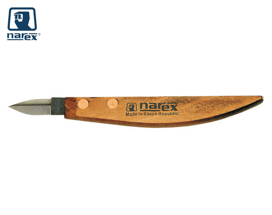 Prehnutý rezbársky nôž na drevo Narex Profi