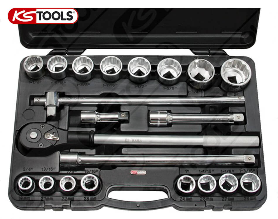 Sada nástrčkových kľúčov KS Tools 3/4″ / 12-hran / 21 dielna