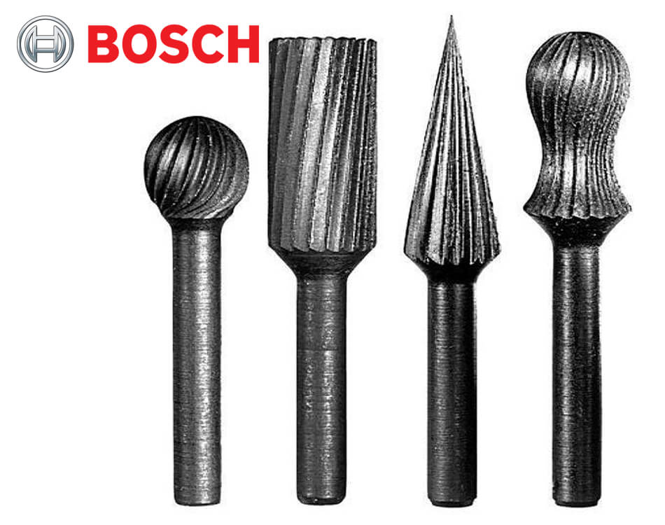 Sada rotačných stopkových rašplí na drevo Bosch – 4 dielna