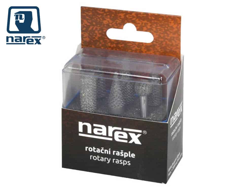Sada rotačných stopkových rašplí do dreva Narex – 6 dielna