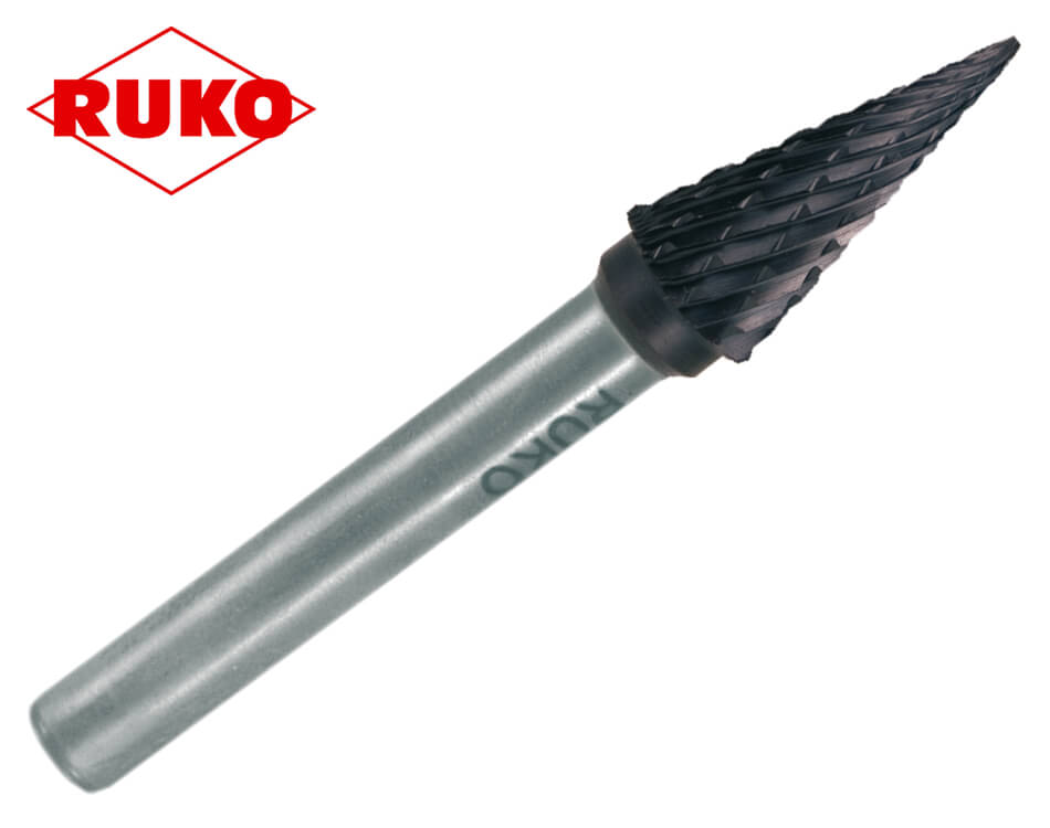 Špicatý kužeľový stopkový pilník na kov Ruko TiCN / tvar SKM / Ø 6 mm