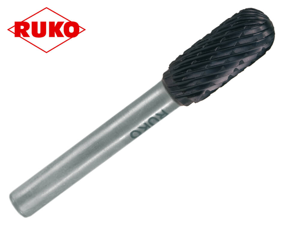 Valcový guľatý stopkový pilník na kov Ruko TiCN / tvar WRC / Ø 6 mm