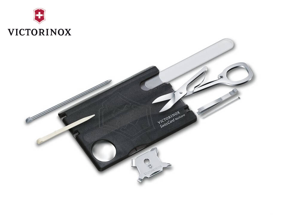 Vreckový nôž Victorinox SwissCard – NailCare čierny