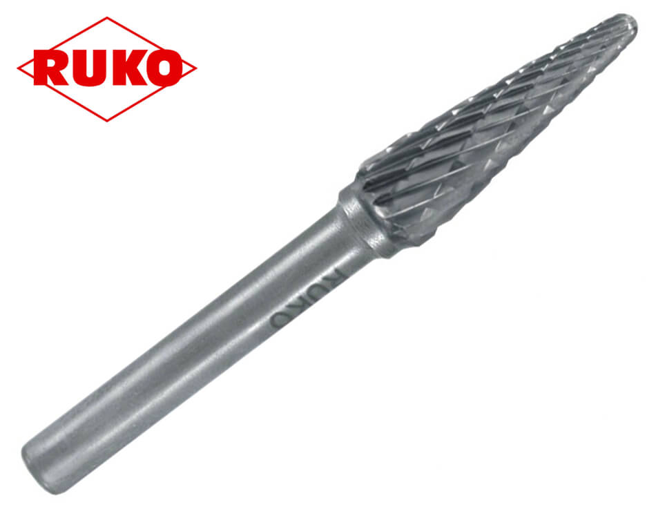 Zaoblený kužeľový stopkový pilník na kov Ruko / tvar KEL / Ø 3 mm